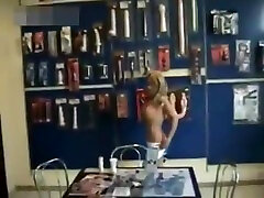Slut wife Jizzy sucks porn shop owner