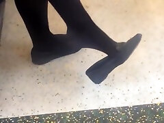 Candid Feet Dangling ketarina sexi video Black Tights Nylons