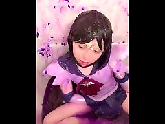 charboydye bbc sailor saturn cosplay violet slime in bath23