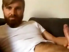 handsome teen nudists camp straight guy jerking his big uncut cock