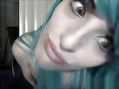 Cosplayer masturbation in open crotch pantyhose on livecam