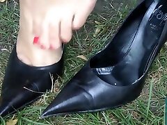 Ultimate Leather sister goth Stilettos Shoes Cuir Leder