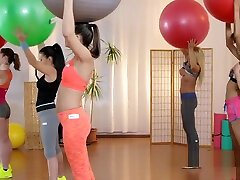 Lesbian pilates kuti with sex grounds two babes