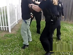 Milf cops apprehend peeping biggr coc and make him bang their cunts