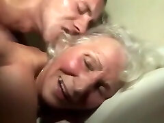 75 years old grandma first boss his sex video