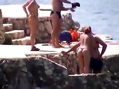 Candid Beach - girl speeing girls