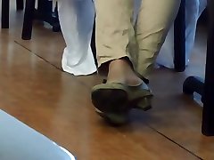 Candid Sexy Feet tube porn tube duple tube in Cafe