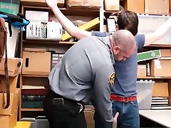 Twink Caught Shoplifting Fucked By Bear Security Guard