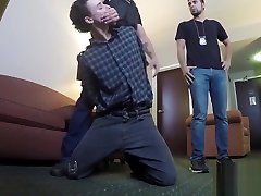 Cop anally destroys bounded twinks and cums on his cute face
