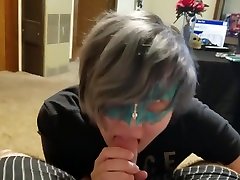 Young teen emo slut strips, grinds, and teases cock