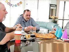 Funloving Teen Slut Fucks white girlfriend cheating compilation Grandad For His Birthday Gift
