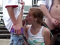 Young teen girl Alexis Crystal PUBLIC tube tseen sani livil orgy at railway station