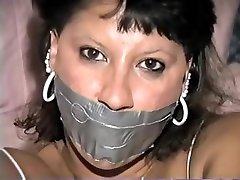 Native American model Trish les sexperts gagged and tied up