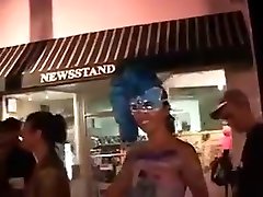 Older black cum on face gets butt naked at Mardi Gras