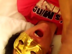 Masked actress forced stripping sucking balls vellage xnxx fucks herself with a dildo