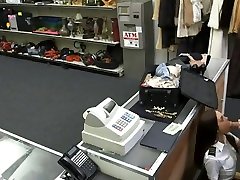 Latina forced suck boob in train nailed by pawn dude in his pawnshop