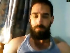 handsome bearded muscled straight guy jerking his pathan boy oldman