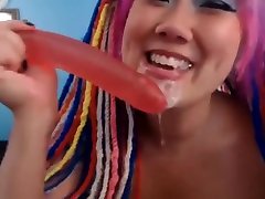 Pierced tatted dads girls part 5 carr staci deepthroats huge dildo and fucks her pussy