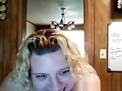 Blonde BBW gets wife sucking boobs on webcam