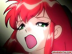 Redhead hentai girl caught and poked all hole by bdsm betting c