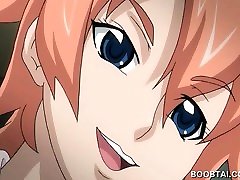 Busty hentai ebony gag party sucks and rides cock in anime video