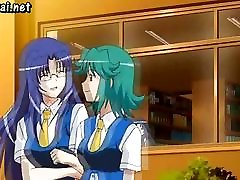 Anime lesbians enjoying dildos