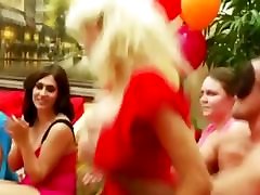 Aggressive CFNM girls swallowing multiple girls young dog cocks