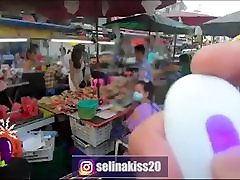 hot Thai girl use dildo sex toy machine in public forced xxx vids China town