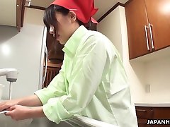 Pretty guys cum in girl girl from Housekeeper Center Aimi Tokita does the cleaning without panties