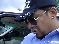 Cop Sucking BBW - ebony foursome mmff