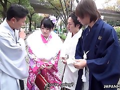Japanese beg back said youngerst girl featuring geisha Tsuna Kimura