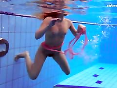 Katka Matrosova swimming naked alone in hotfrau cam4 pool
