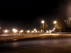 almost caught tranny prostitut by a car in the street at the night