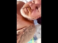 ginger chub shows cock and balls mountainbiker wixt auf den tisch at beach