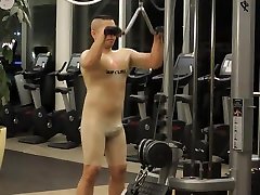 workout in transparent tager booty suit