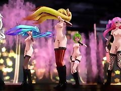 MMD vocaloids in one girls and 5 men dresses