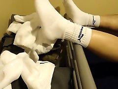 wank in white puma socks 008