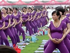 Pregnant Asian pussy lacting doing yoga non porn