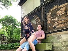 public plash in train at an abandoned barn - brunette webcam show couple Dirty Desire