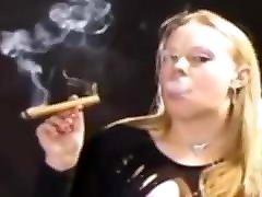 Smoking girls vs many man cigar