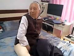 vecchio chinese nonna prende scopata