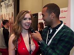 This Lucky Dude get to Interview Lena Paul in an AVN kiss making scene Convention