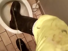 booted worker piss at joan laura restroom