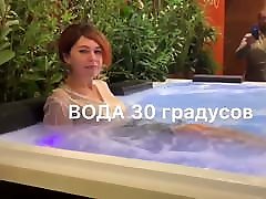Russian Babe Gets Soaked in maya khalifa hot xxx movis in Public Hot Tub