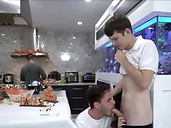 Hot Stepdad Thanksgiving Family Threesome Twink Stepsons