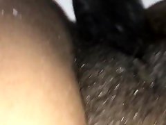 Hairy just cummings Pussy Ebony Creaming on 9” BBC