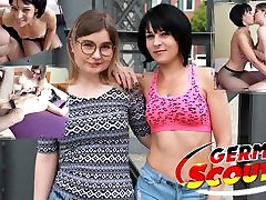 GERMAN SCOUT - CANDID BERLIN GIRLS’ FIRST sperm by pussy THREESOME PICKUP
