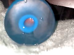 Slow motion fist mom and daughter in fleshlight