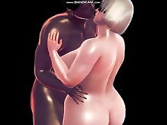 2B 3d CG animation cartoon shemal Big tits