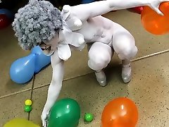 Cosplay new worke with naked clown babe